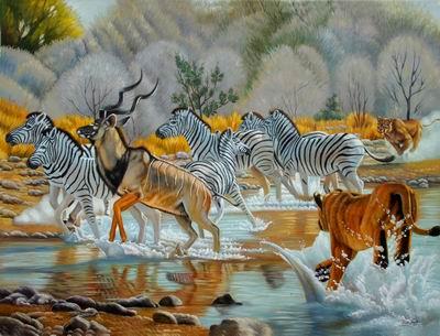 unknow artist Zebras 018 oil painting image